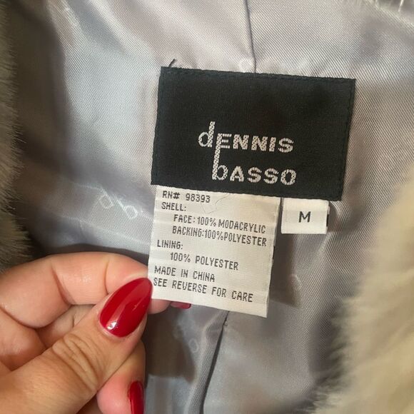 Dennis basso gray faux fur coat - Picture 6 of 8